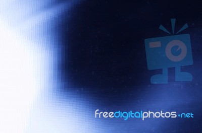 Horizontal Pixelated Blue Illustration Background With Light Lea… Stock Photo