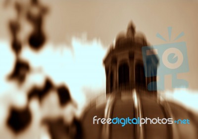 Horizontal Vibrant Sepia Cyberpunk Exploding Capitol Abstraction… Stock Photo