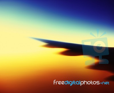 Horizontal Vintage Jet Wing Blur Abstraction Background Stock Photo