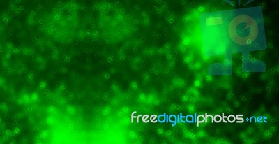 Horizontal Vivid Green Circle Bokeh Digital Background Stock Photo