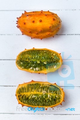 Horned Melon Fruit Stock Photo