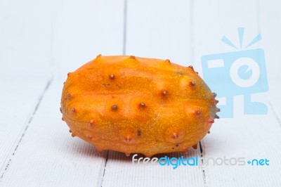 Horned Melon Fruit Stock Photo