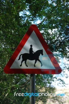 Horse Rider Sign Stock Photo