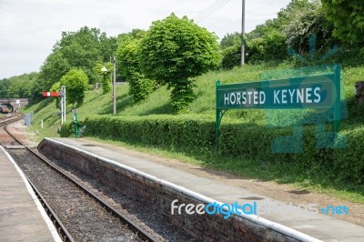 Horsted Keynes Railway Station Sign Stock Photo