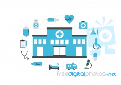 Hospital Isolated Stock Image