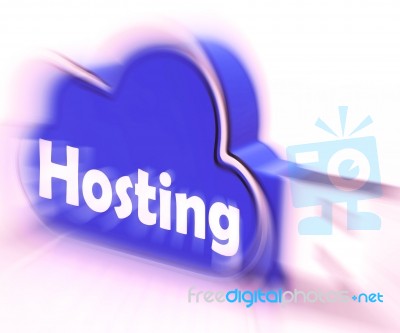 Hosting Cloud Usb Drive Shows Online Data Hosting Stock Image