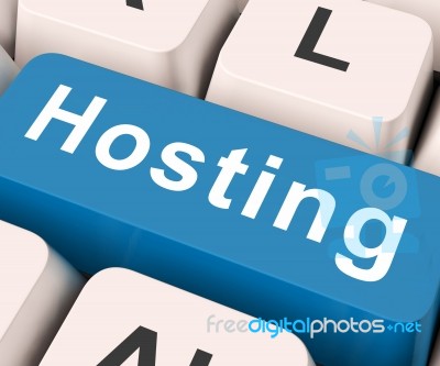 Hosting Key Means Host Or Entertain
 Stock Image