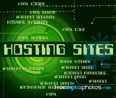 Hosting Sites Represents Computer Websites And Internet Stock Image