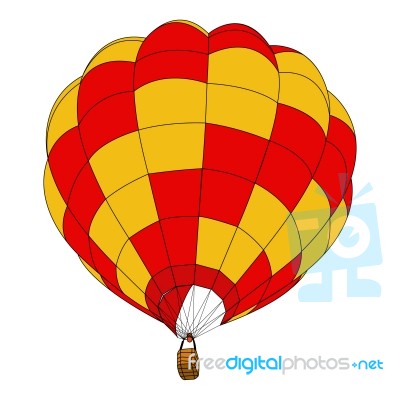 Hot Air Balloon Illustration Isolated Stock Image