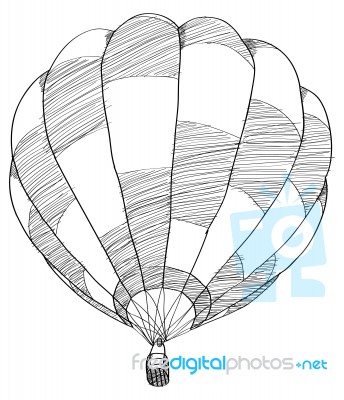 Hot Air Balloon Illustration Isolated Stock Image