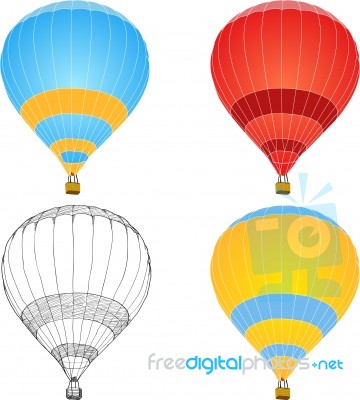 Hot Air Balloon Illustration Isolated Stock Image