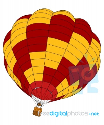 Hot Air Balloon Illustration Isolated Stock Image