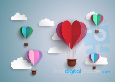 Hot Air Balloon In A Heart Shape Stock Image