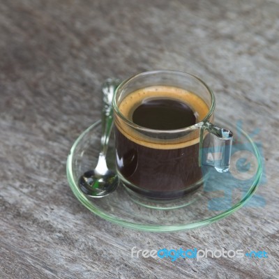 Hot Black Coffee Stock Photo