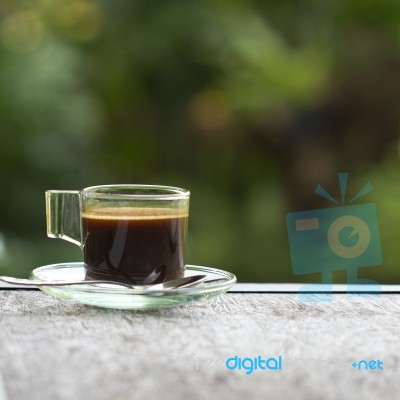 Hot Black Coffee Stock Photo