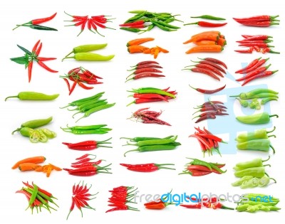 Hot Chili Pepper Isolated On White Background Stock Photo