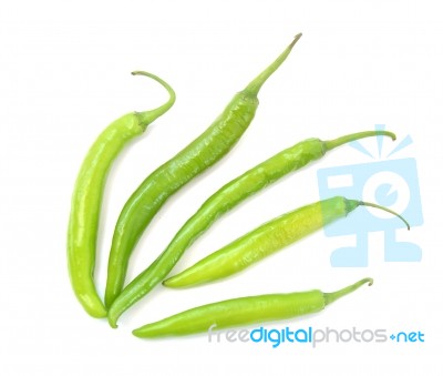 Hot Chilli Peppers Isolated On White Background Stock Photo