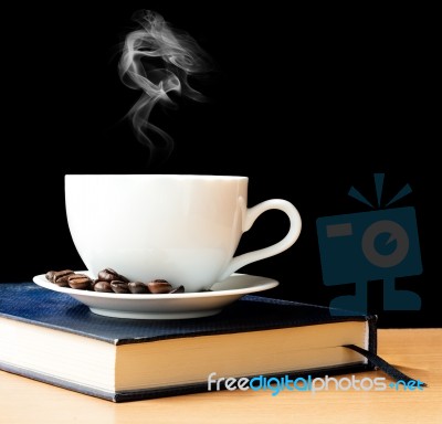 Hot Coffee And Smoke In Morning Time Stock Photo