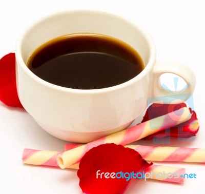 Hot Coffee Drink Means Cafeteria Barista And Coffees Stock Photo