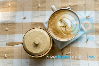 Hot Coffee Latte Stock Photo