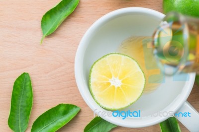 Hot Honey Lemon Juice Stock Photo