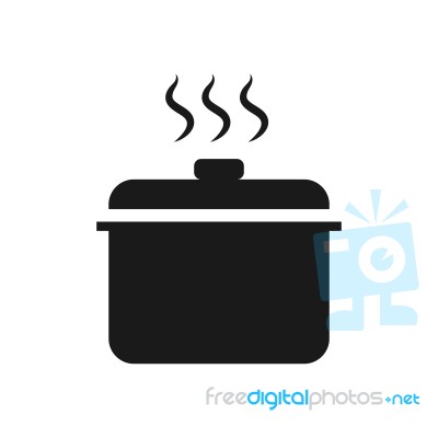 Hot Pot  Symbol Icon  Illustration On White Backgrou Stock Image