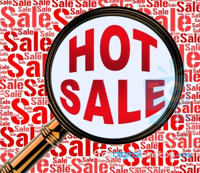 Hot Sale Means Best Deals And Bargains Stock Image