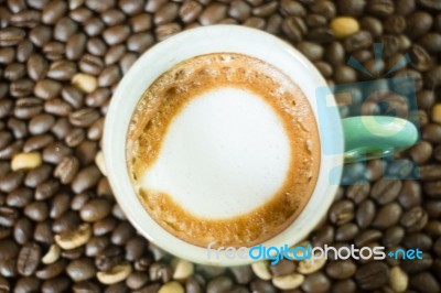 Hot Shot Of Espresso Macchiato Stock Photo