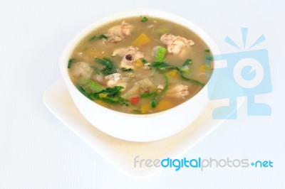 Hot Spicy And Sour Thai Cuisine Soup Stock Photo