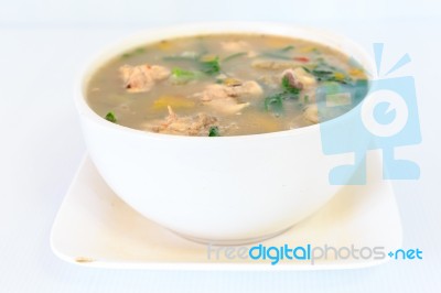 Hot Spicy And Sour Thai Cuisine Soup Stock Photo