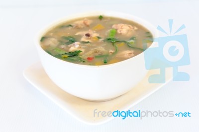 Hot Spicy And Sour Thai Cuisine Soup Stock Photo