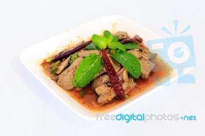 Hot Spicy Thai Cuisine Salad Stock Photo