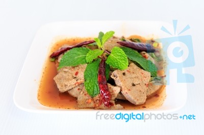 Hot Spicy Thai Cuisine Salad Stock Photo