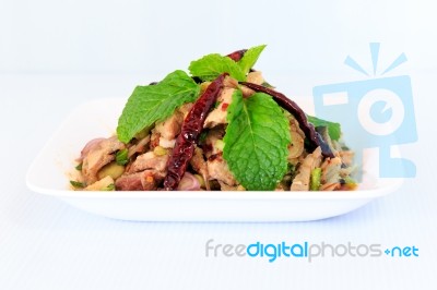 Hot Spicy Thai Cuisine Salad Stock Photo