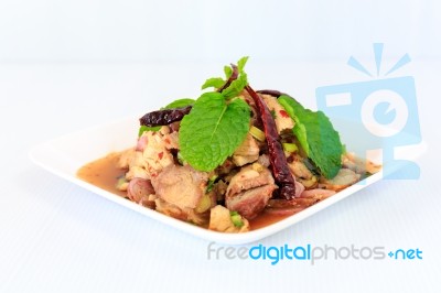 Hot Spicy Thai Cuisine Salad Stock Photo