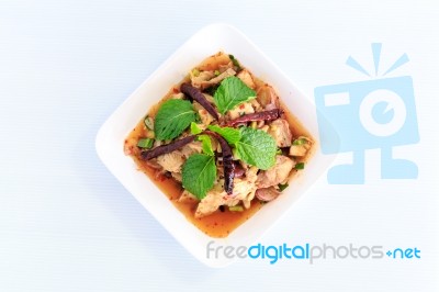 Hot Spicy Thai Cuisine Salad Stock Photo