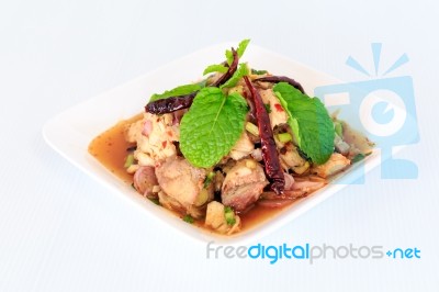 Hot Spicy Thai Cuisine Salad Stock Photo