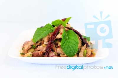 Hot Spicy Thai Cuisine Salad Stock Photo