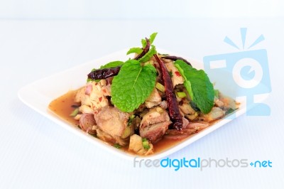 Hot Spicy Thai Cuisine Salad Stock Photo