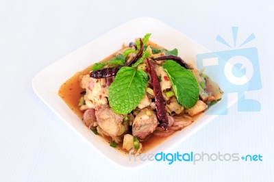 Hot Spicy Thai Cuisine Salad Stock Photo