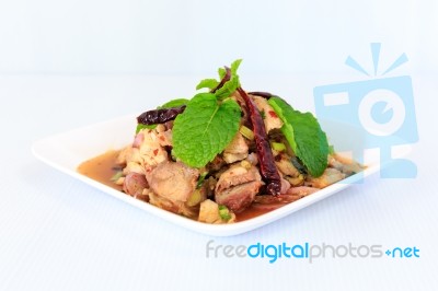 Hot Spicy Thai Cuisine Salad Stock Photo