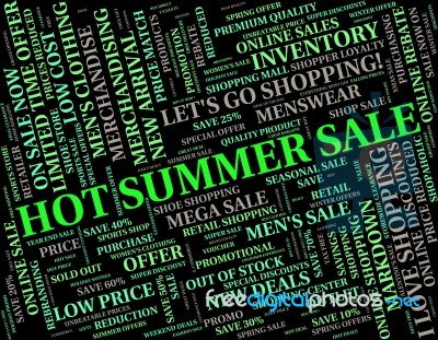 Hot Summer Sale Indicates Midsummer Clearance And Savings Stock Image