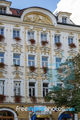 Hotel Adria On The Approach Road To Wencelas Square In Prague Stock Photo