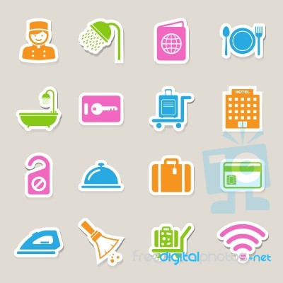 Hotel And Travel Icon Set Stock Image