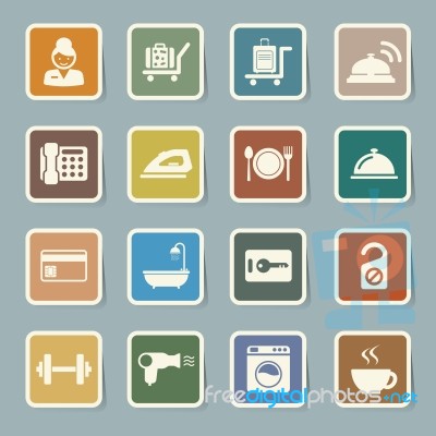 Hotel And Travel Icon Set Stock Image