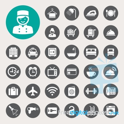 Hotel And Travel Icon Set Stock Image