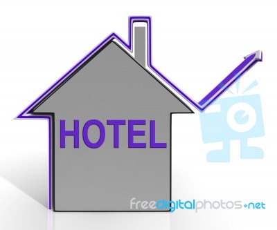 Hotel House Means Holiday  Accommodation And Vacancies Stock Image