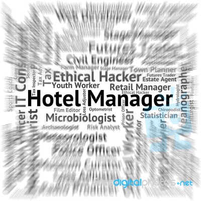 Hotel Manager Represents Place To Stay And Career Stock Image