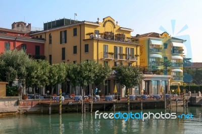 Hotel Sirmione At Lake Garda Stock Photo