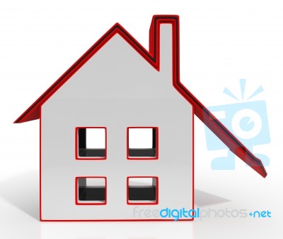 House And Down Arrow Showing Property Recession Stock Image